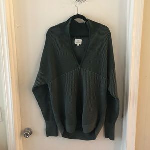 Large offline by aerie dark green quarter zip sweater